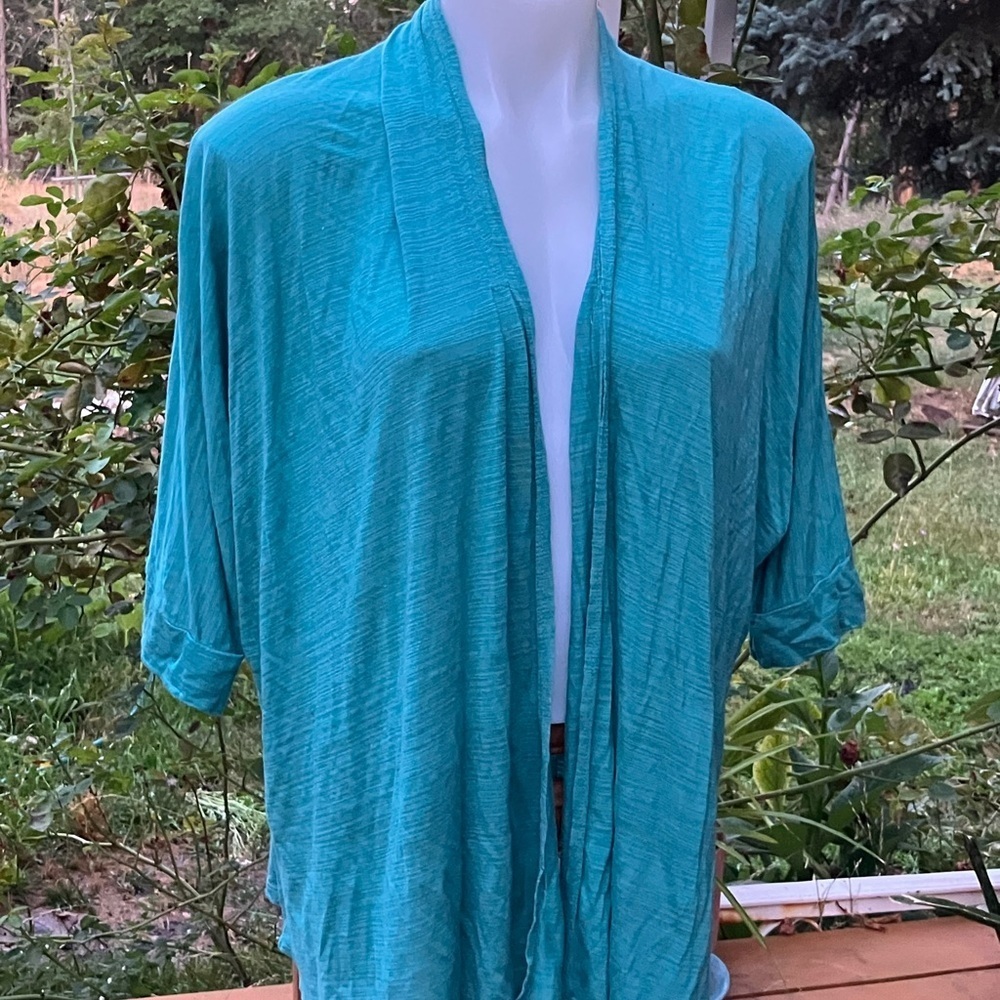Gnu short sleeve open front cardigan 1X lightweight